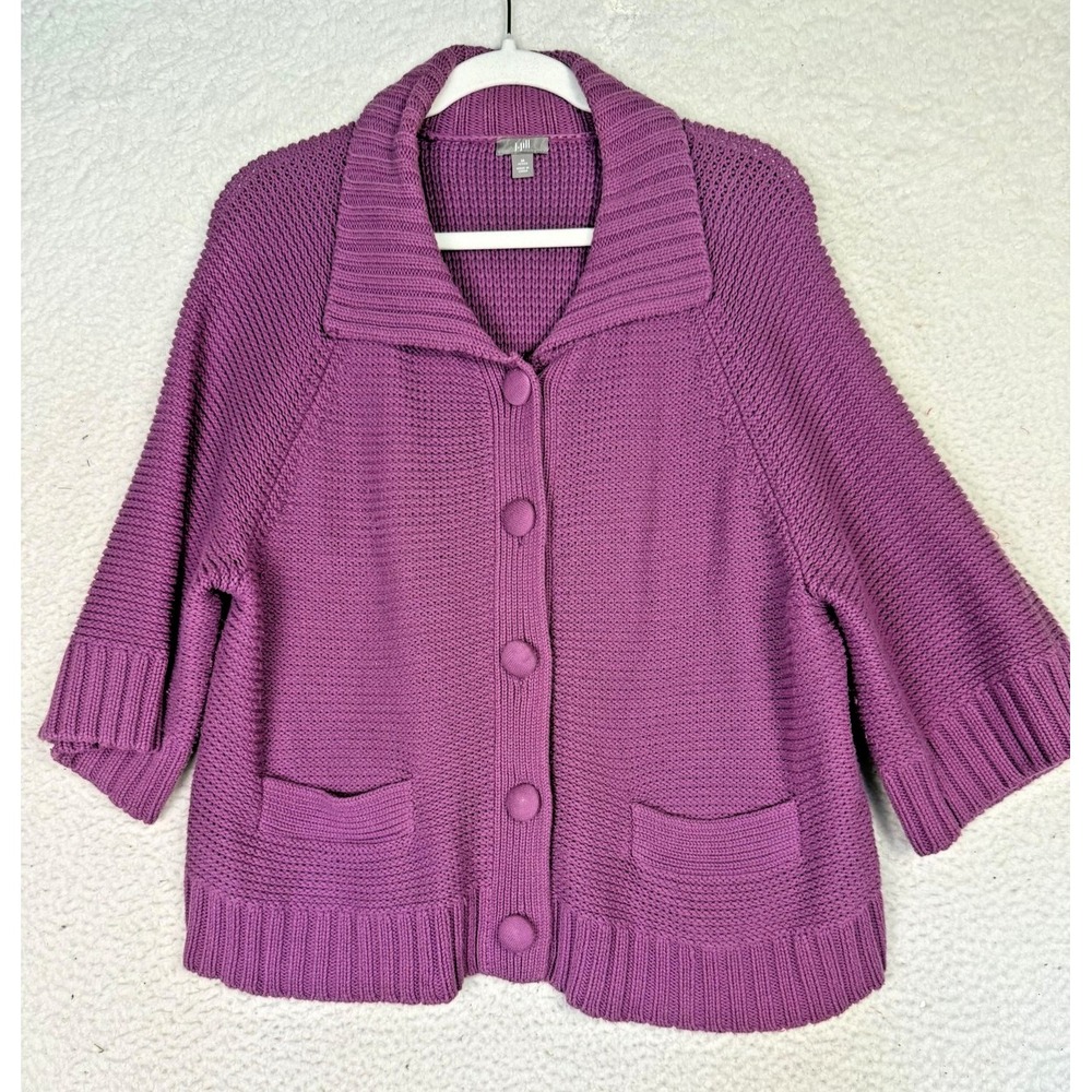 J. Jill Cardigan Sweater Womens‎ Petites M Purple Cottagecore Lagenlook Capsule